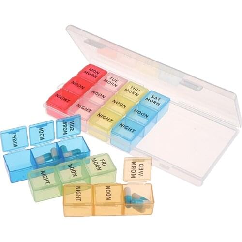 New Rainbow Color 21 Grids Seven Day Pills Box Medicine Case Storage Divider Dispenserr 3 Row