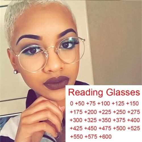 Metal Round Anti Blue Light Reading Glasses Women Men Vintage Eyeglasses Eye Protection Computer Goggles Degree 0 to 6 Okulary