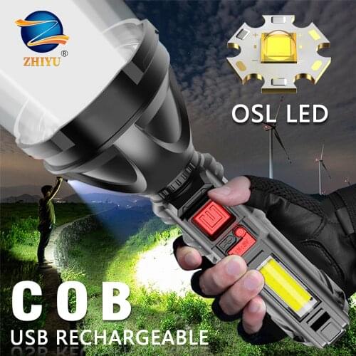 Outdoor Portable Torch LED Flashlight Super Bright Long-Range USB Rechargeable Small Xenon Lamp Tactical Light Household Lantern