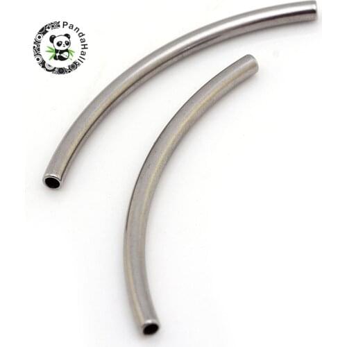 PandaHall 100pcs 304 Stainless Steel Tube Beads for jewelry making DIY Accessories, Stainless Steel Color, 30x2mm, Hole: 1mm F70