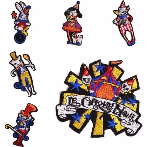 Fine Circus Troupe Clown Patch Embroidered Ironing Stickers Patches For Clothes Magic Iron On Patches Movies Parches Anime Decor