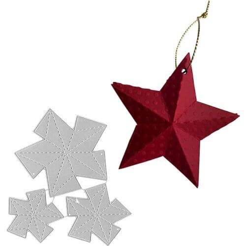 Five-pointed star Tag Metal Cut Dies Stencils for Scrapbooking Stamp/photo album Decorative Embossing DIY Paper Cards
