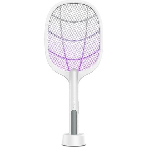 Two-in-One Handheld Bug Zapper Racket Trap Mosquito Killer Lamp Electric Bug Zapper USB Rechargeable Summer Swatter Trap Flies