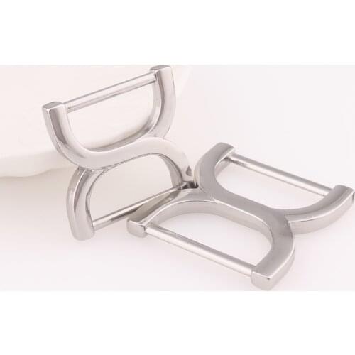 Release Belt Buckles Silver Double D Ring Buckle Connector Ring Fastener Schoolbag Sewing Hardware