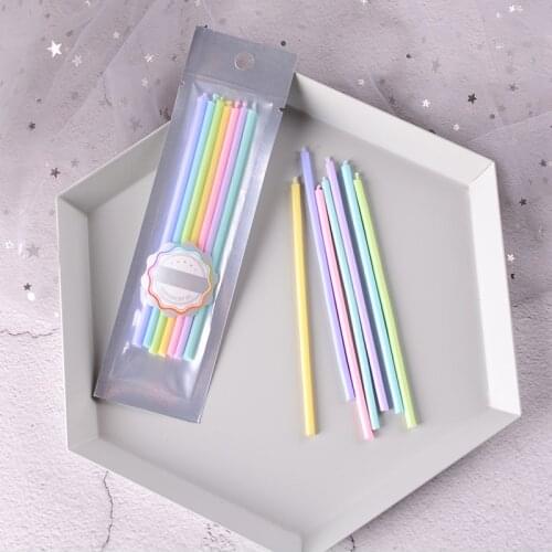 Birthday cake candles colorful minimalist creative romantic party layout atmosphere line candle smokeless candle baking supplies