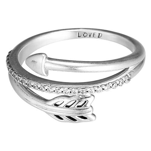 Sparkling Arrow Ring Authentic 925 Sterling silver Jewelry Rings For Woman European Style Silver Rings For Jewelry Making