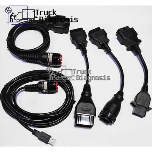 Vocom 88890300 5 Cables OBDII USB 14Pin 12Pin 8Pin For volvo Vcads Truck Diagnostic tool scanner volvo vocom ii