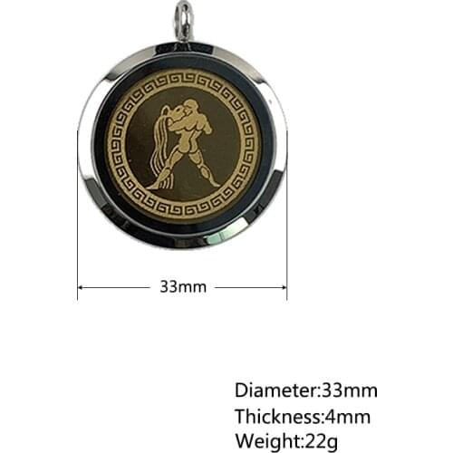 Aquarius Charm Pendant Necklace Stainless Steel Charms Energy Elegant Magnet Jewelry Fashion