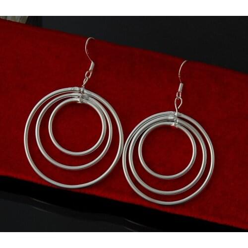 S925 jewelry 2017 cute Silver color women earrings ot selling high quality fashion jewelrhy Christmas giftE5066