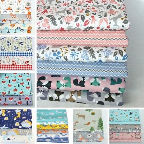 ZENGIA 50x160cm Fox 100% Twill Cotton Fabric For Making Clothes Sewing Bed Sheet Patchwork Cloth DIY Fabrics For Baby Child