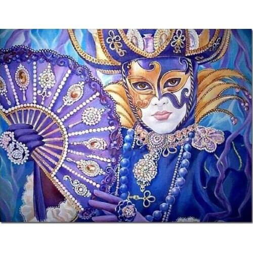 Woman mask full diy round square rhinestone pattern 5D diamond cross stitch embroidery decoration diamond painting mosaic L01