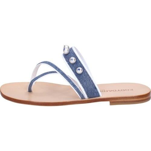 EDDY DANIELE sandals woman blue fabric