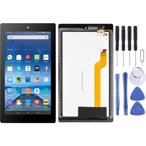 LCD Screen and Digitizer Full Assembly for Amazon Kindle Fire 7th HD 7 2017 HD7 SR043KL (Black)
