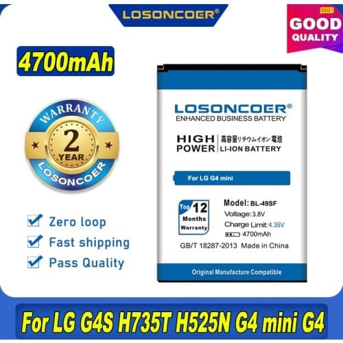 100% Original LOSONCOER BL-49SF Battery For LG G4 Beat G4C G4s G4 mini H735T H735TR H515 H525N H731 H734 H735 H735L H736 H736P