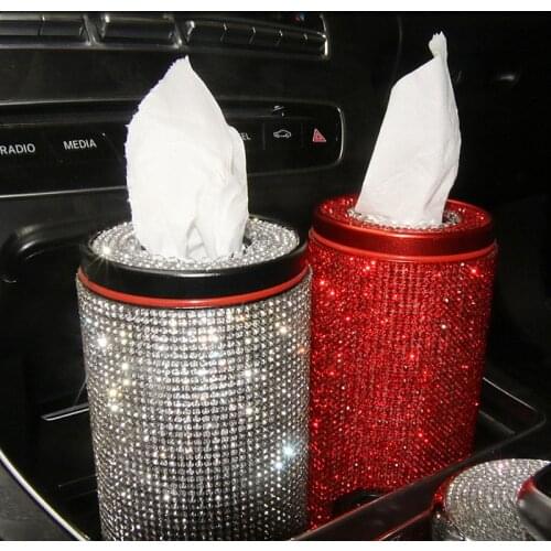 Car Crystal Diamond Tissue Box Diamante Block Type Home Office Hotel Car Luxury Rhinestone Tissue Paper Box Girls Women