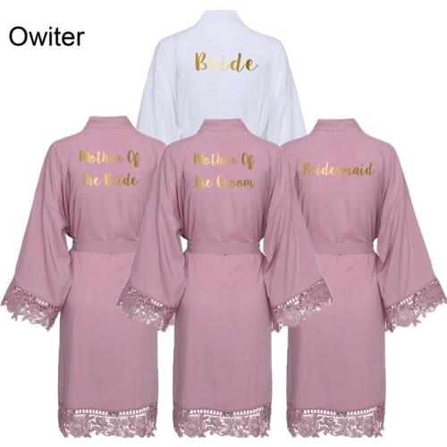 Cotton Lace Robes Women Bride Robe Bridesmaid Robes Women Wedding Robe Bride Robe Sleepwear Kimono Robe Bridal Robe