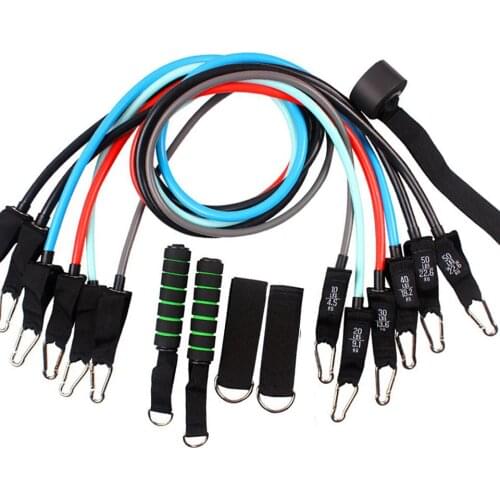 11Pcs/Set 200 LBS Resistance Bands Exercise Home Portable Fitness Equipment Gym Muscle Training Workout Pull Rope