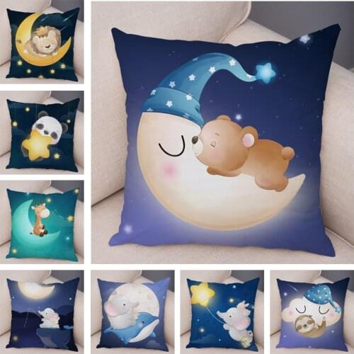 Have A Good Dreams Cushion Cover Decor Cute Cartoon Animal Lion Pillow Case Soft Plush Pillowcase for Children Room Sofa Home