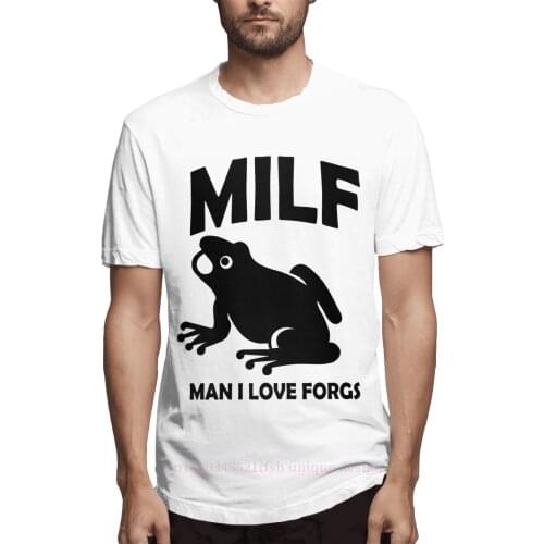 Man I Love Frogs Kawaii Animals 2021 New Arrival Tshirt Milf Man I Love Frogs 2021 Unique Crewneck Cotton for Men Shirts