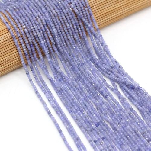 New Small Faceted Beads Natural Tanzanite Stone Beads for Women Girls Gift Bracelet Necklace Jewelry Making Size 3x2mm