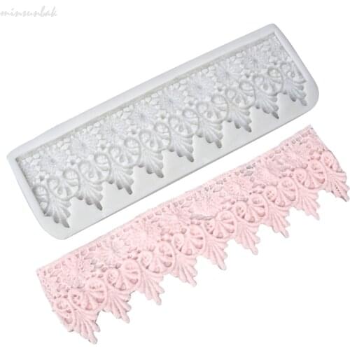 Minsunbak European Lace Pattern Cake Surrounding Chocolate Silicone Mold Fondant Cake Decoration Tool