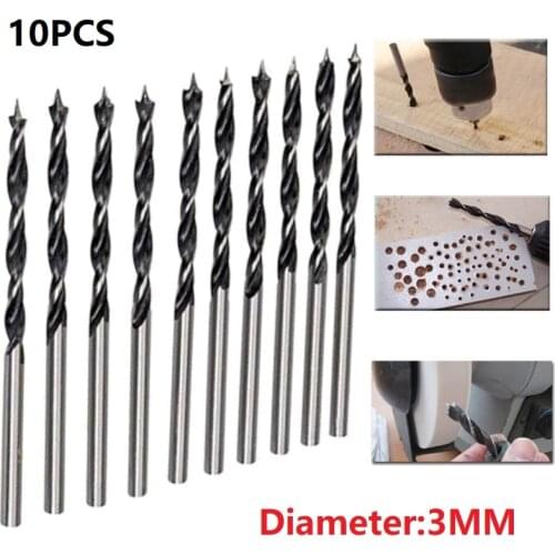 10 X 3mm Wood Drill Bits Diameter Woodworking Drill Bit Wood Drills With Center Point Pack
