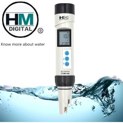 COM-300 4 in 1 Testers Water Quality Digital Measurement Tools TDS/EC/Temp/PH Meter Waterproof testing Device 30% OFF