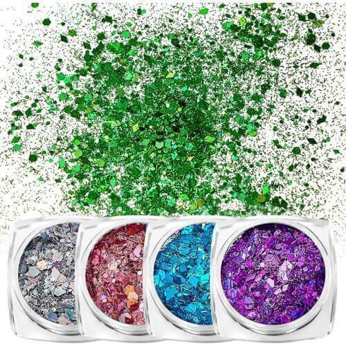 1 Box Nail Glitter Flakes Sparkly 3D Colorful Sequins Spangles Polish Manicure DIY Nails Art Decorations