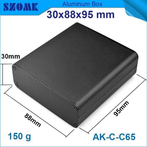 1piece 30(H)x88(W)x95(L) mm black aluminium enclosure electronics control housing box