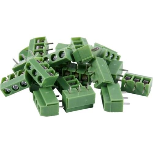 20 Pcs 3 Pin 5mm Pitch PCB Mount Screw Terminal Block AC 250V 8A