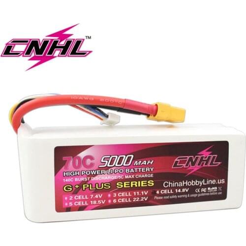 CNHL Lipo 4S 14.8V Battery 5000mAh 70C G+Plus With XT90 Plug For RC Car Boat Part Helicopter Airplane Speedrun Truck Truggy