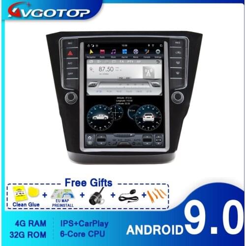 AVGOTOP Android 9.0 Tesla Auto Multimedia for VW MAGOTAN 2017 Carplay GPS DSP Vertical Screen Vehicle Radio