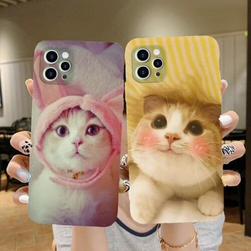 Cute Cat Painted Case For Oppo Realme C3 C20 C21 8 Pro Crack Matte Watercolor Fashion Soft TPU Silicone Protect Back Phone Cover