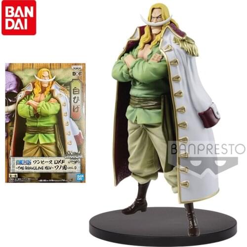 Bandai One Piece Anime Figure DXF Wano Country Kimono Edward Newgate Genuine Model Collection Ornaments Peripheral Children Toys
