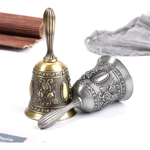 Loud Call Meditation Hand Bell Lucky Dinner Prayer Alarm Portable Desktop Tea Tibetan Buddhist Service Handmade Brass Bells