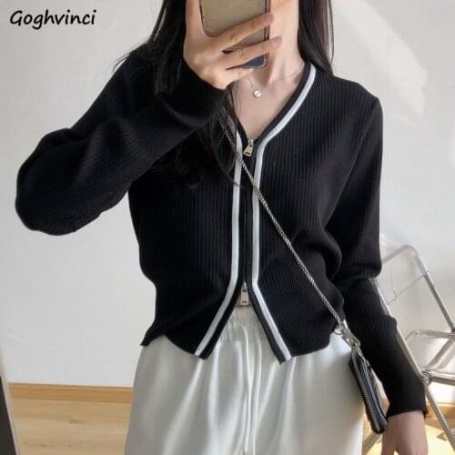 Cardigan Women V-Neck Spring Casual Solid Slim Trendy All-match Elegant Party Simple Daily Sexy Female New Vintage Streetwear