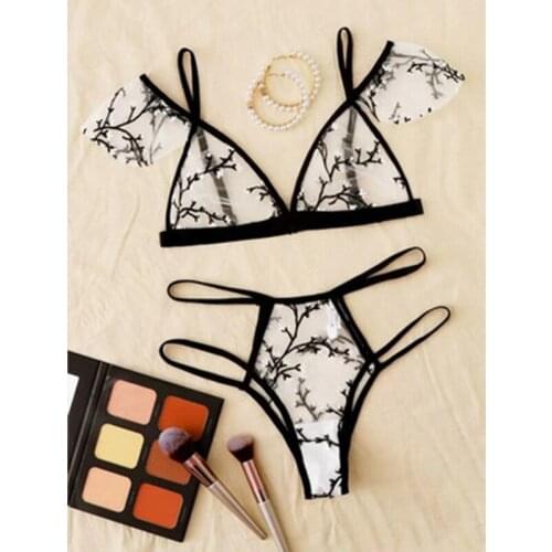 Sexy Bralette 3/4 Cup Bra Sets Underwear For Women Wire Free Thin Lingerie Set Breathable Comfortable intimates bras set