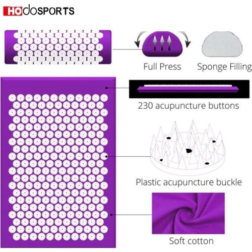 Yoga Mats Relieves Stress Acupuncture Massager Cushion Relief Body Tension Lotus Pillow+ Pad Fitness Body Relieves Stress Pain