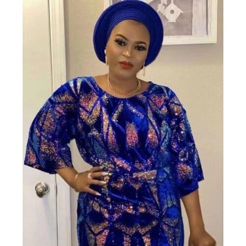 New Arrival African Velvet Lace Fabric High Quality Sequins Velvet Lace Fabric Nigerian Lace Fabrics Celebration Wedding Party