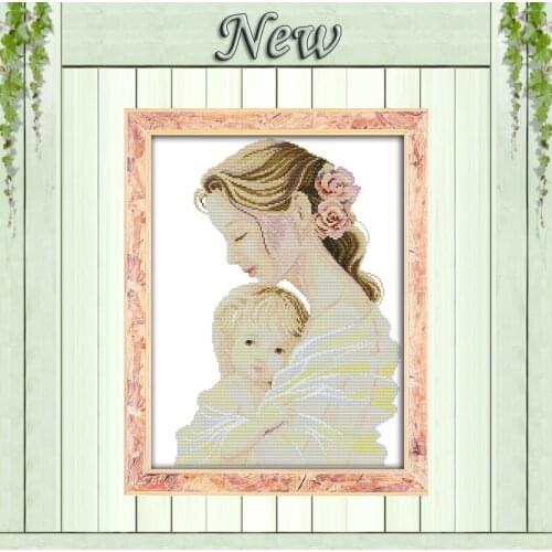 Mothers tender arms love baby decor painting counted print on canvas DMC 14CT 11CT Cross Stitch Needlework Sets Embroidery kits