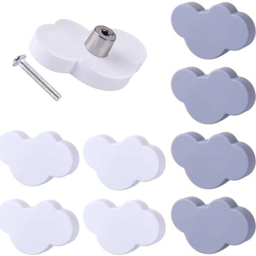 10Pcs Cartoon Cloud Furniture Kinderen Kamer Knoppen Handles Pvc Lade Pull Handvat Deurknop Voor Kids Lade Kast pulls slides