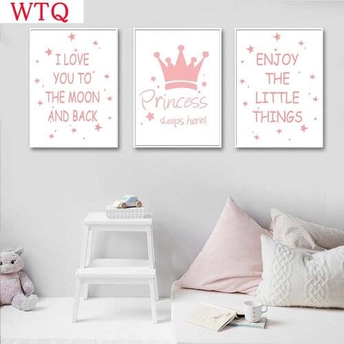 Cartoon Poster Princess Wall Art Canvas Painting Nordic Poster Baby Nursery Posters And Prints Wall Picture Baby Girl Room Decor