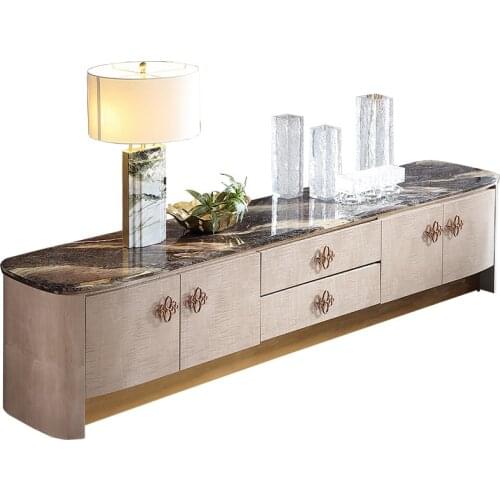 Postmodern light luxury solid wood TV cabinet simple living room multifunctional storage cabinet floor cabinet furniture