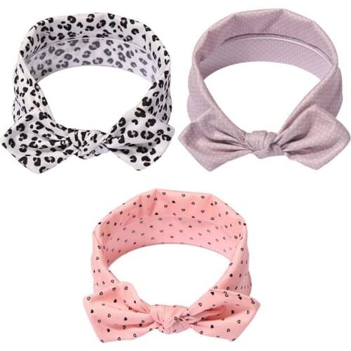 Oaoleer New Solid Color Headband Elastic Baby Girl Headband Printed Bows Kids Headbands Turban Baby Girls Hair Accessories