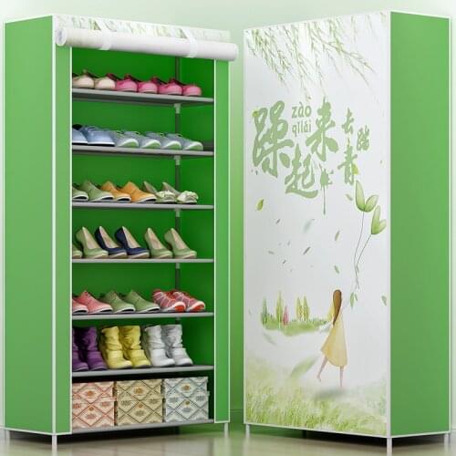 Simple Shoe Rack Shoemaker Multi-Layer Home Storage Shoe Cabinet Fabric Dustproof Shoe Rack