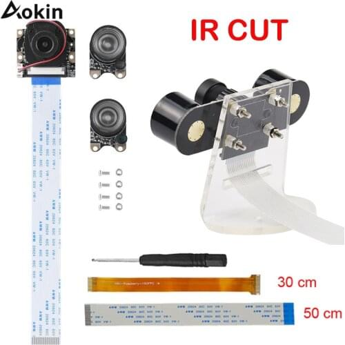 Raspberry Pi Manual IR-CUT Night Vision Camera Adjustable-Focus Module 5MP HD Webcam OV5647 1080p Video with 2Pcs Fill Light LED