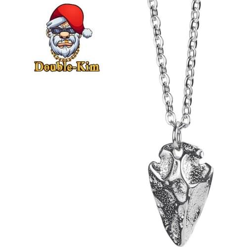 Retro Arrow Pendant Necklace Men Hiphop Street Culture Titanium Stainless Steel Fashion Trendy Chain Necklace Man Jewelry Gift
