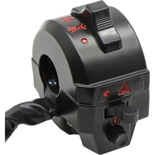 ROAOPP 22mm 7/8" Motorcycle ATV Handlebar Left Right Side Control Switch High/Low Beam Light Turn Signal Horn Switch Parts Black
