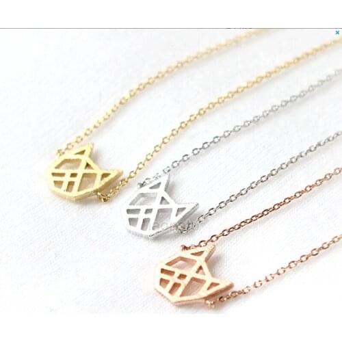 Daisies 1pc Handmade Animal Jewelry Origami Cat Statement Necklace Simple Cat Pendant Necklace For Best Friend Gift