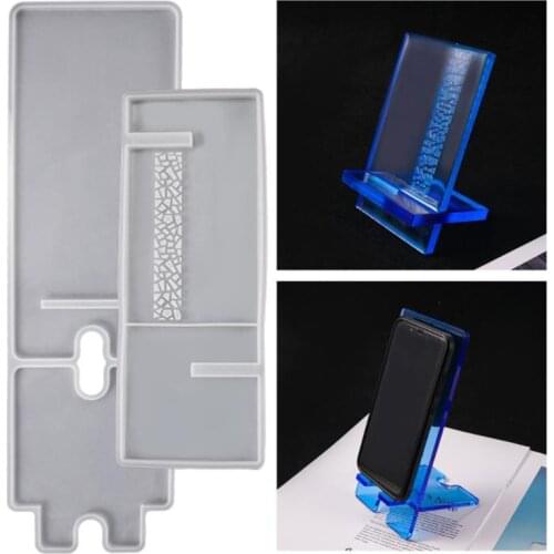 Crystal Epoxy Resin Mold Cellphone Bracket Tablet Holder Mobile Phone Stand Silicone Mould DIY Crafts Casting Tool